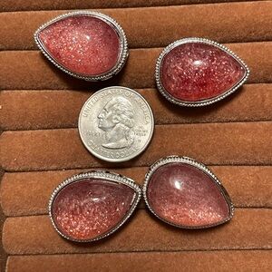 Large water drop Strawberry quartz pendant/charm